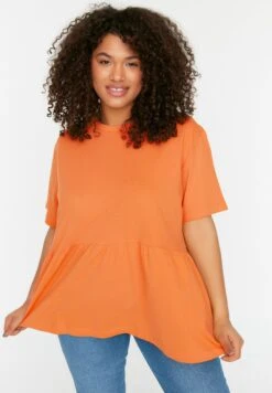 Crew Neck Peplum T-Shirt 8 Crew Neck Peplum T-Shirt -CARMAKOMA Clothing Sales 2 zoom desktop 51