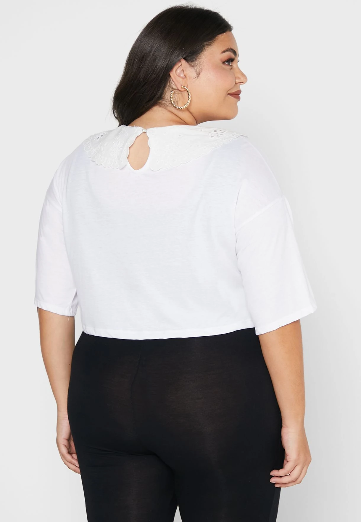 Broderie Collar Detail T-Shirt 4 Broderie Collar Detail T-Shirt - Image 2