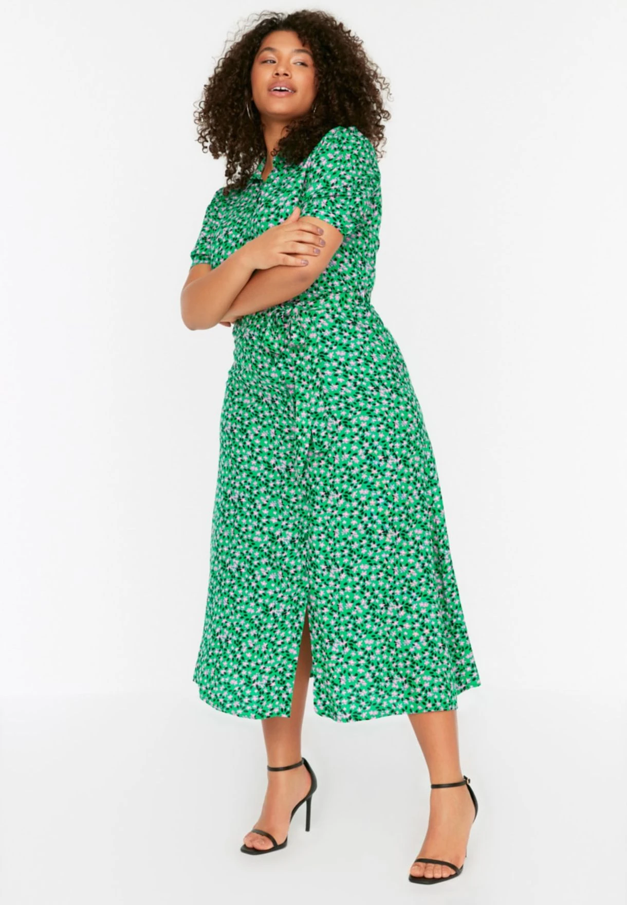 Tie Detail Floral Print Button Down Dress 4 Tie Detail Floral Print Button Down Dress - Image 2