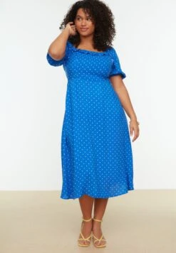 Polka Dot Ruffle Detail Dress -CARMAKOMA Clothing Sales 3 zoom desktop 116