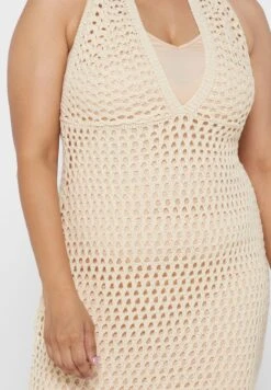 Stone Plus Size Halter Neck Crochet Midi Dress -CARMAKOMA Clothing Sales 3 zoom desktop 125