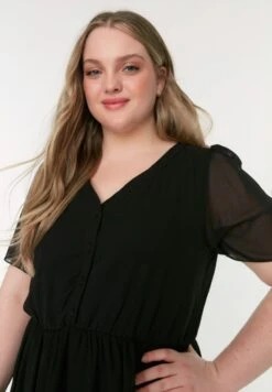 V-Neck Pleat Detail Dress -CARMAKOMA Clothing Sales 3 zoom desktop 126