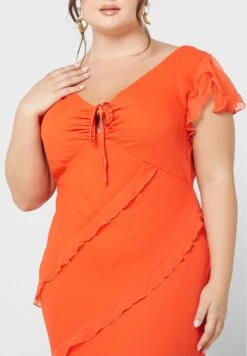 Tie Detail Ruffle Dress -CARMAKOMA Clothing Sales 3 zoom desktop 133