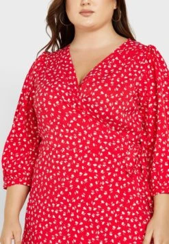 ONLY CARMAKOMA Ruffle Hem Wrap Dress 8 ONLY CARMAKOMA Ruffle Hem Wrap Dress -CARMAKOMA Clothing Sales 3 zoom desktop 135