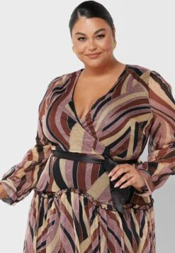 Printed Belt Detail Skater Dress 8 Printed Belt Detail Skater Dress -CARMAKOMA Clothing Sales 3 zoom desktop 152