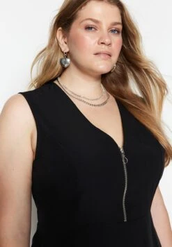 Zip Neck Tiered Dress -CARMAKOMA Clothing Sales 3 zoom desktop 158