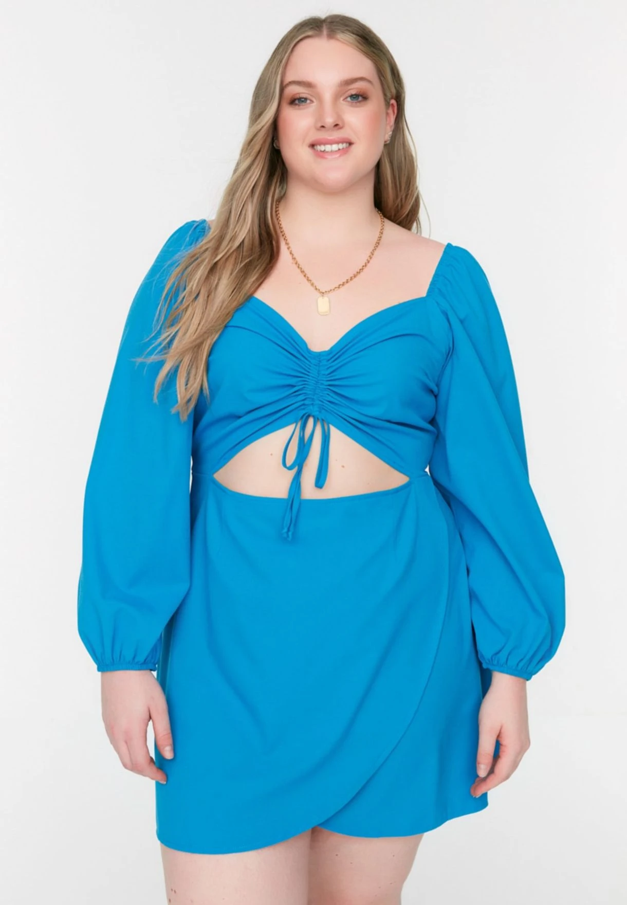 Balloon Sleeve Cut Out Detail Dress 5 Balloon Sleeve Cut Out Detail Dress - Image 3