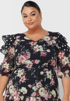 Floral Print Ruffle Detail Dress 8 Floral Print Ruffle Detail Dress -CARMAKOMA Clothing Sales 3 zoom desktop 162