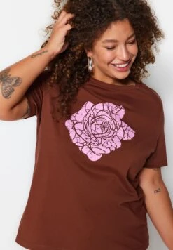 Crew Neck Printed T-Shirt 10 Crew Neck Printed T-Shirt -CARMAKOMA Clothing Sales 3 zoom desktop 19