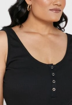 Black Plus Size Scoop Neck Rib Bodysuit 9 Black Plus Size Scoop Neck Rib Bodysuit -CARMAKOMA Clothing Sales 3 zoom desktop 267