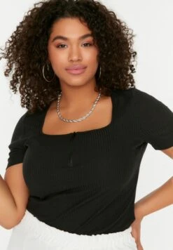 Zip Detail Ribbed Top -CARMAKOMA Clothing Sales 3 zoom desktop 290