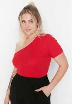 One Shoulder Ribbed Top -CARMAKOMA Clothing Sales 3 zoom desktop 296