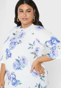 Floral Flute Sleeve Tunic -CARMAKOMA Clothing Sales 3 zoom desktop 309