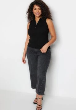 Zip Neck Ribbed Top 10 Zip Neck Ribbed Top -CARMAKOMA Clothing Sales 3 zoom desktop 313