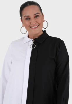 Button Down Contrast Detail Tunic 8 Button Down Contrast Detail Tunic -CARMAKOMA Clothing Sales 3 zoom desktop 346