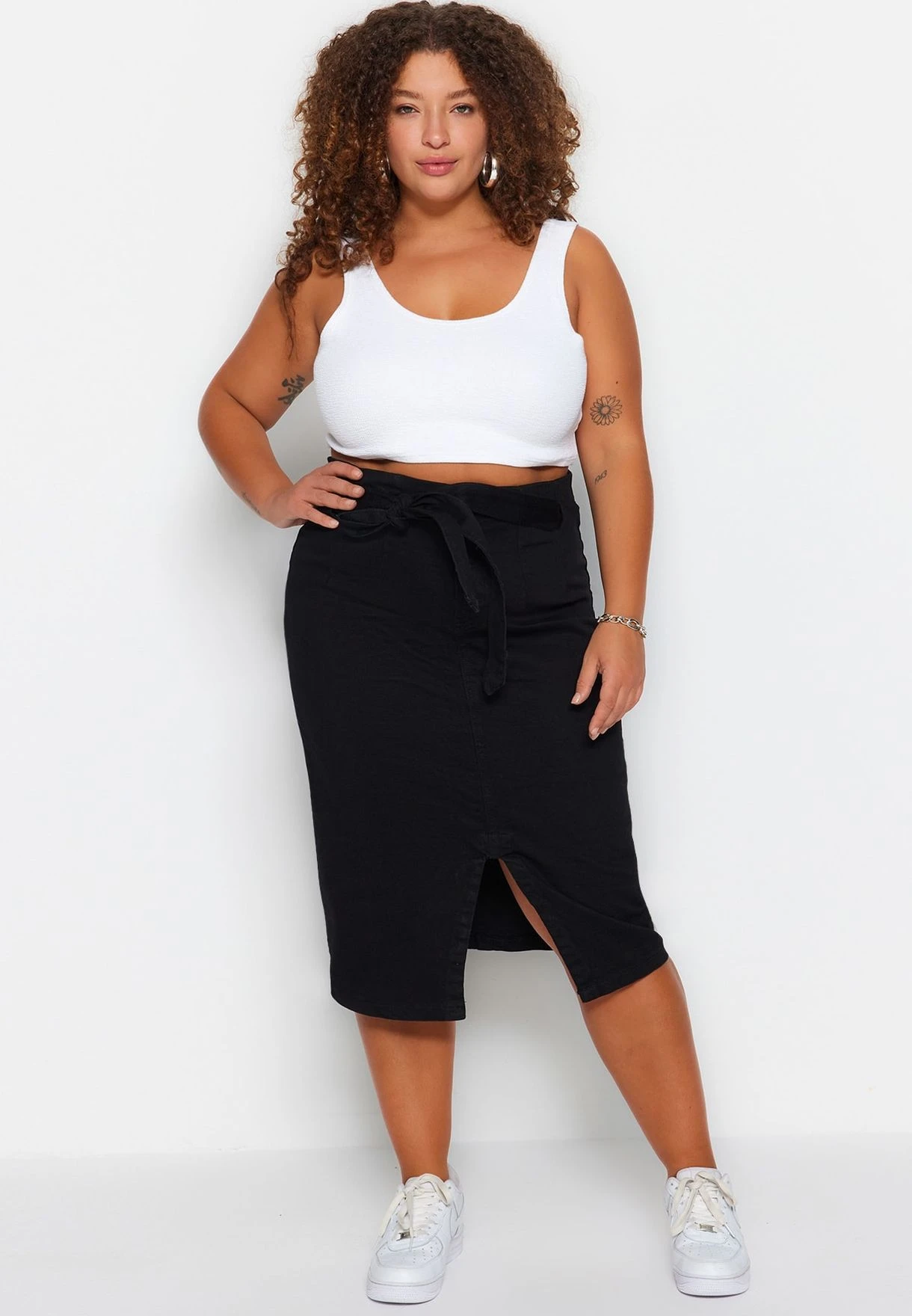 Tie And Slit Detail Skirt 5 Tie And Slit Detail Skirt - Image 3