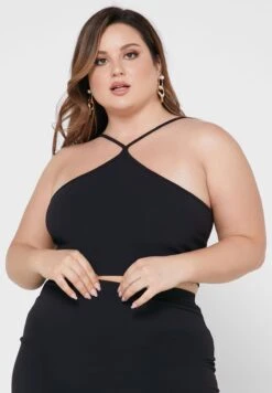 Halter Neck Crop Top & Skirt Set -CARMAKOMA Clothing Sales 3 zoom desktop 393