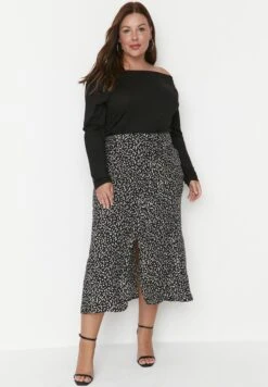 Printed Slit Midi Skirt -CARMAKOMA Clothing Sales 3 zoom desktop 400
