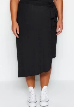 Side Tie Detail Knitted Skirt -CARMAKOMA Clothing Sales 3 zoom desktop 407