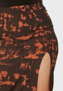 Rust Plus Tie Dye Rib Side Split Midi Skirt -CARMAKOMA Clothing Sales 3 zoom desktop 412