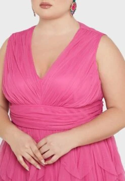 V-Neck Ruffle Detail Dress -CARMAKOMA Clothing Sales 3 zoom desktop 416