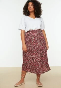 Floral Print Front Slit Skirt -CARMAKOMA Clothing Sales 3 zoom desktop 424