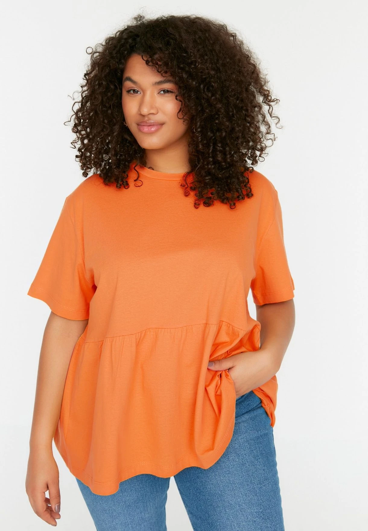 Crew Neck Peplum T-Shirt 5 Crew Neck Peplum T-Shirt - Image 3