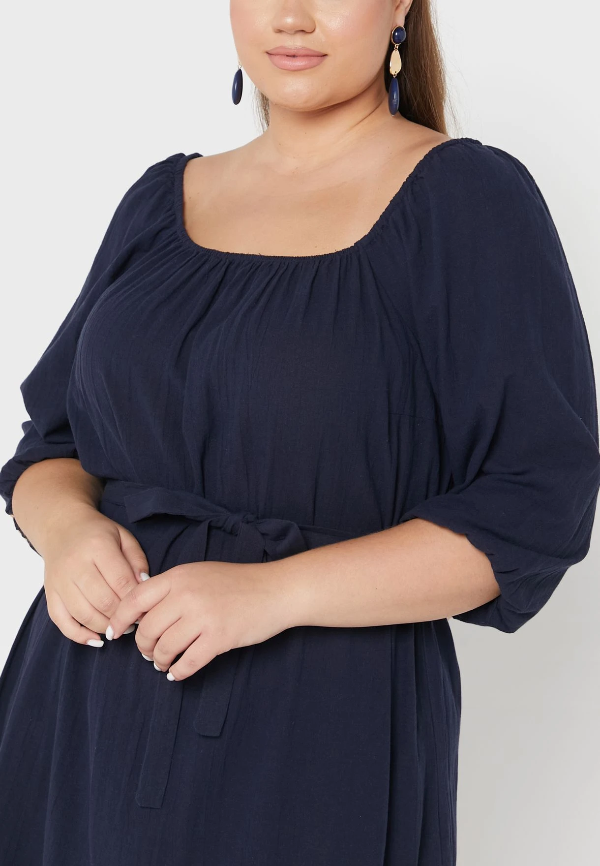Vero Moda Curve Puff Sleeve Tie Detail Dress 5 Vero Moda Curve Puff Sleeve Tie Detail Dress - Image 3