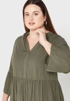 ONLY CARMAKOMA V-Neck Ruffle Detail Dress -CARMAKOMA Clothing Sales 3 zoom desktop 87