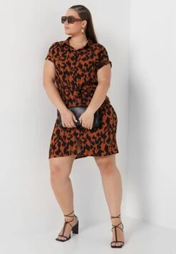 ONLY CARMAKOMA Button Down Tie Waist Shirt Dress -CARMAKOMA Clothing Sales 4 zoom desktop 117