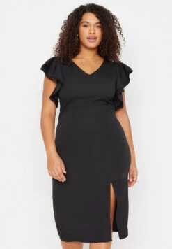 Ruffle Sleeve Slit Detail Dress -CARMAKOMA Clothing Sales 4 zoom desktop 118