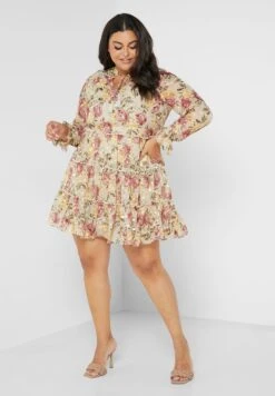 Floral Print Notch Neck Skater Dress 9 Floral Print Notch Neck Skater Dress -CARMAKOMA Clothing Sales 4 zoom desktop 137