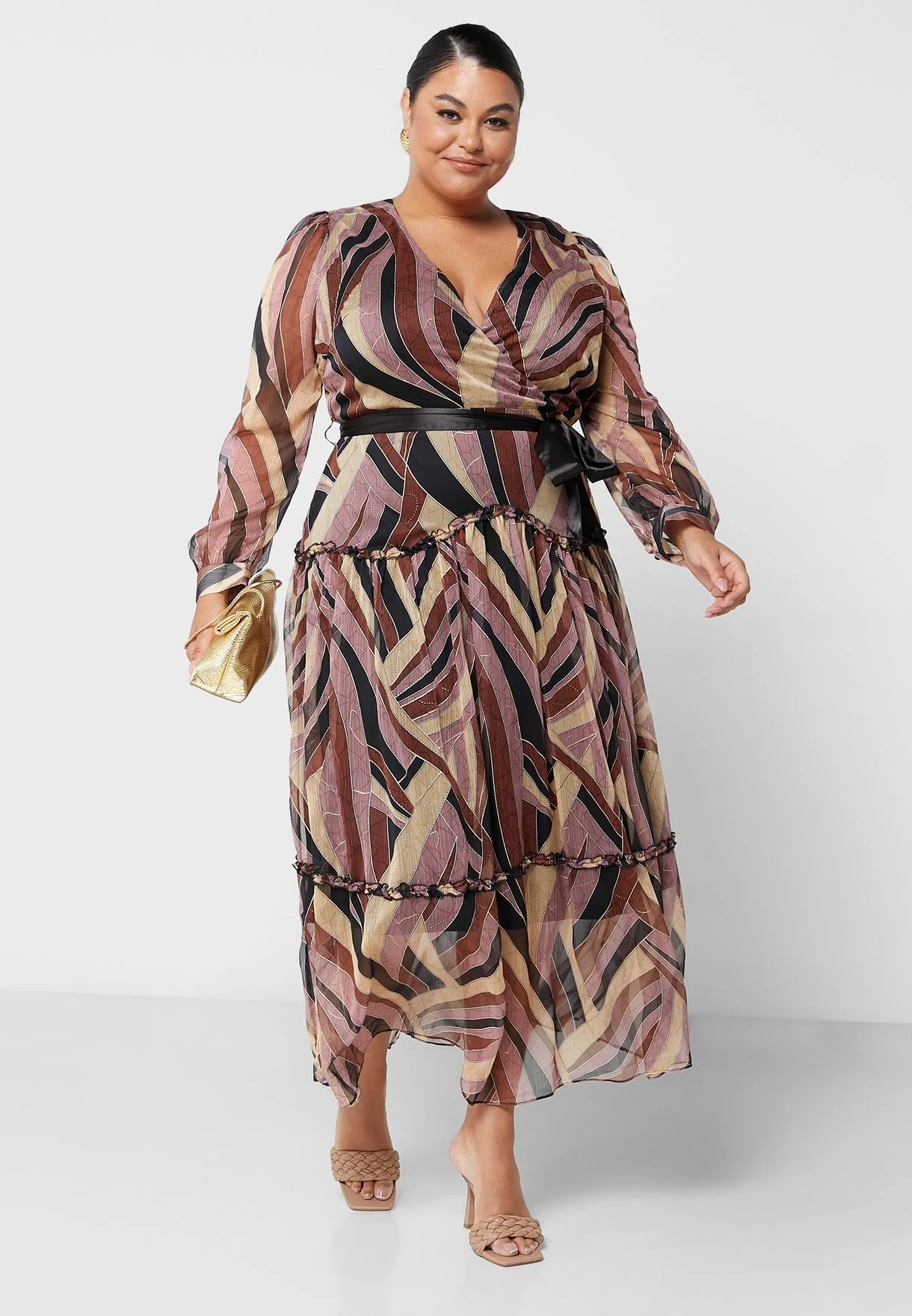 Printed Belt Detail Skater Dress 6 Printed Belt Detail Skater Dress - Image 4