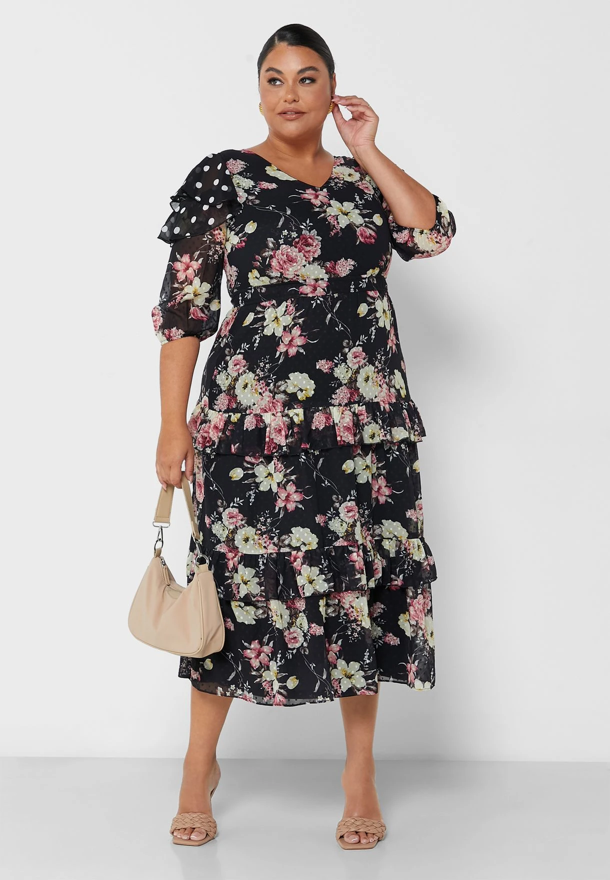 Floral Print Ruffle Detail Dress 6 Floral Print Ruffle Detail Dress - Image 4