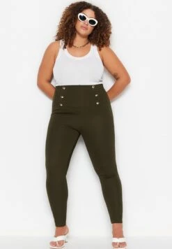 Button Detail Knitted Leggings -CARMAKOMA Clothing Sales 4 zoom desktop 194