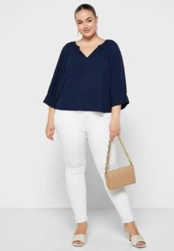 Vero Moda Curve Notched Neck Knitted Top -CARMAKOMA Clothing Sales 4 zoom desktop 275