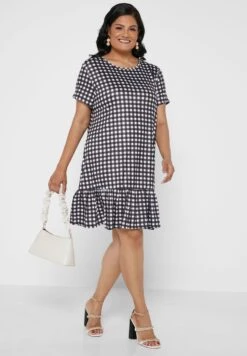 Gingham Jersey Frill Hem Dress -CARMAKOMA Clothing Sales 4 zoom desktop 29