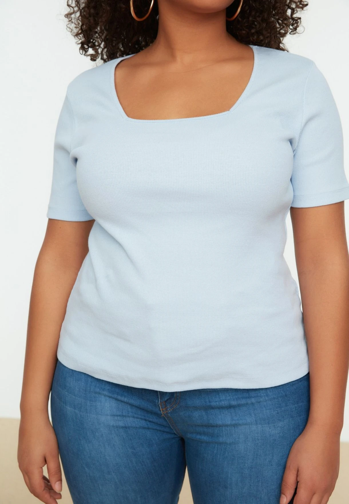 Square Neck Knitted T-Shirt 6 Square Neck Knitted T-Shirt - Image 4