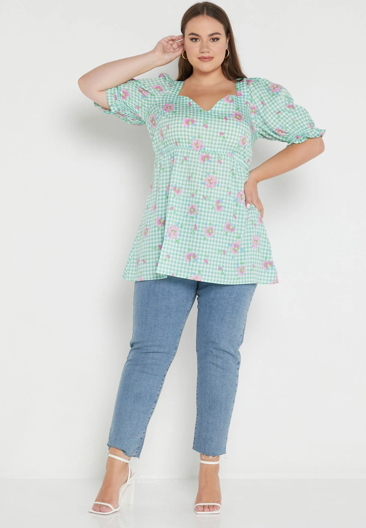 Checked Floral Printed Top 6 Checked Floral Printed Top - Image 4