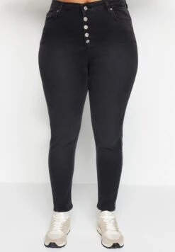 Front Button Detail Skinny Jeans 12 Front Button Detail Skinny Jeans -CARMAKOMA Clothing Sales 4 zoom desktop 356