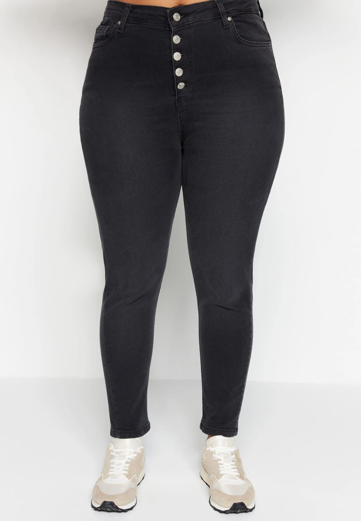 Front Button Detail Skinny Jeans 6 Front Button Detail Skinny Jeans - Image 4