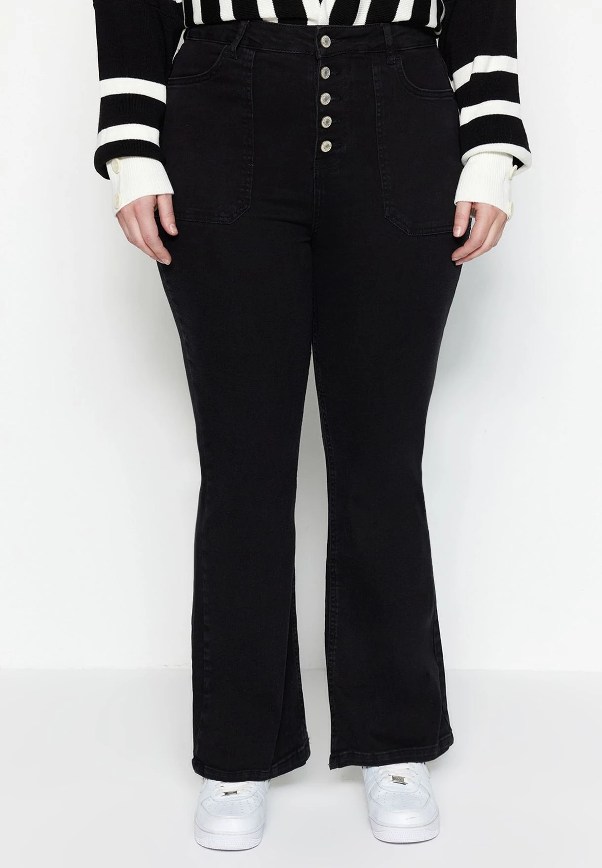 Button Flared Jeans 6 Button Flared Jeans - Image 4