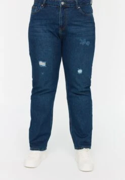Ripped High Waist Jeans -CARMAKOMA Clothing Sales 4 zoom desktop 371