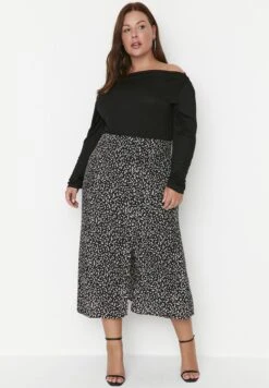 Printed Slit Midi Skirt -CARMAKOMA Clothing Sales 4 zoom desktop 382