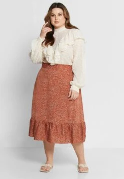 Ditsy Print Skirt -CARMAKOMA Clothing Sales 4 zoom desktop 387