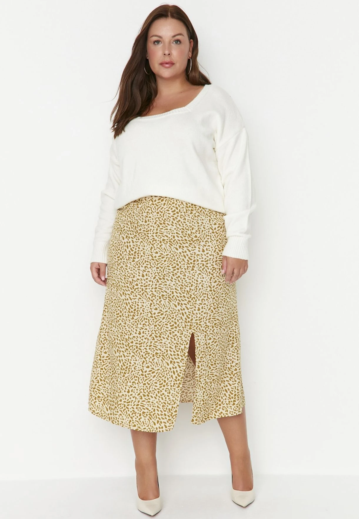 Printed Side Slit Midi Skirt 6 Printed Side Slit Midi Skirt - Image 4