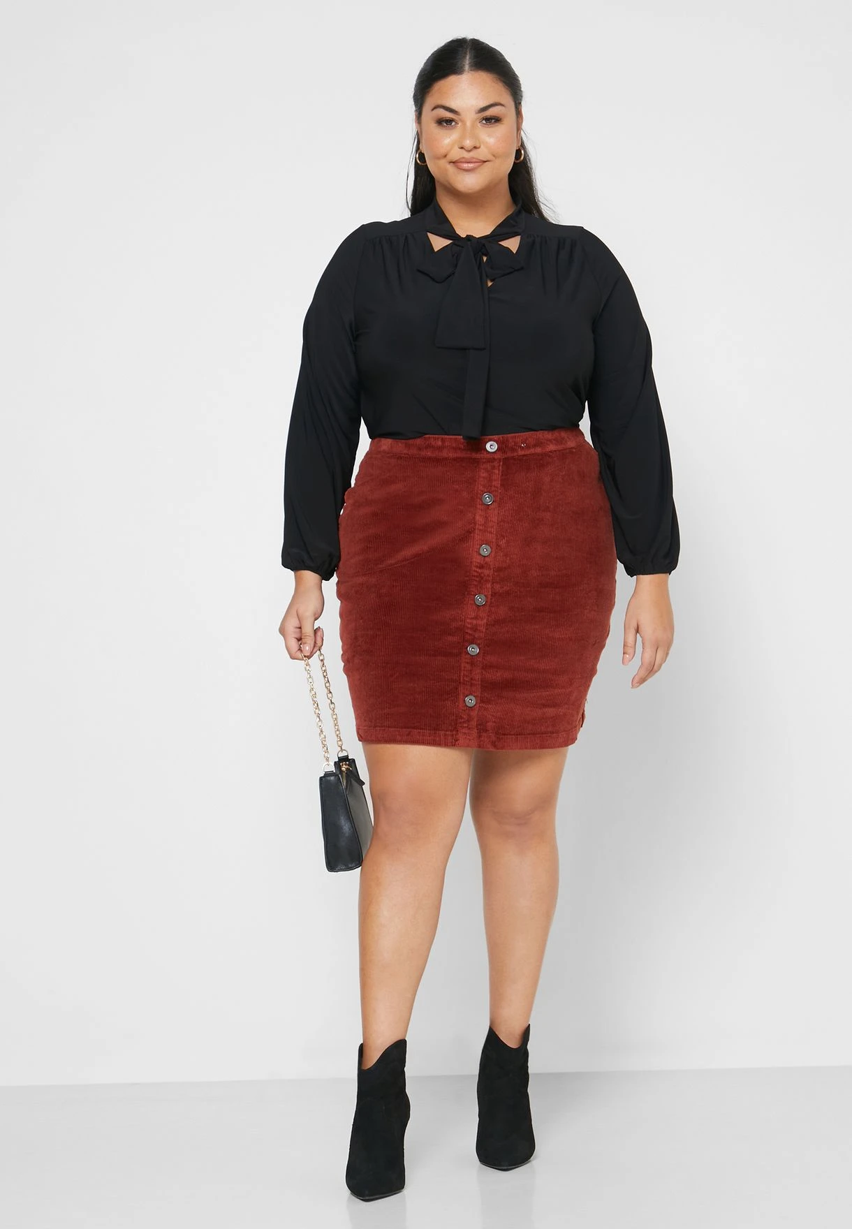 Zizzi Button Down Mini Skirt 6 Zizzi Button Down Mini Skirt - Image 4