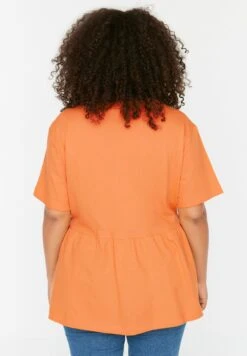 Crew Neck Peplum T-Shirt 10 Crew Neck Peplum T-Shirt -CARMAKOMA Clothing Sales 4 zoom desktop 50