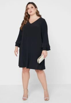 Avenue V-Neck Ruffle Sleeve Knitted Dress -CARMAKOMA Clothing Sales 4 zoom desktop 82