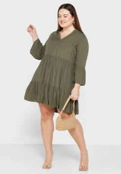 ONLY CARMAKOMA V-Neck Ruffle Detail Dress -CARMAKOMA Clothing Sales 4 zoom desktop 84